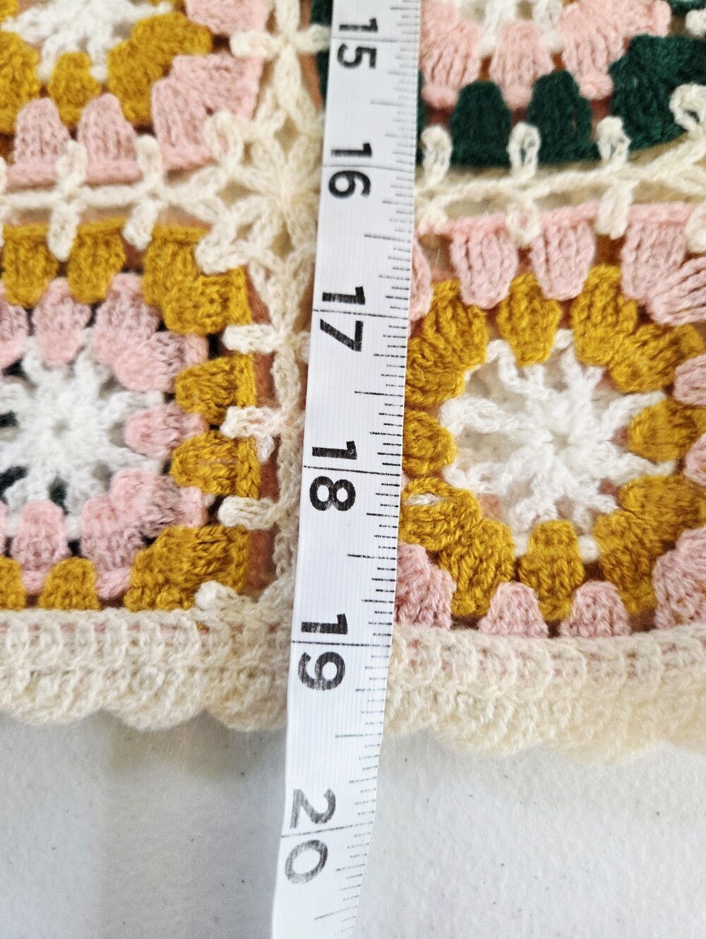 Rebellian Again Boho Crochet Sweater Cream, Mustard, Pink, Dk Green small - Picture 7 of 10
